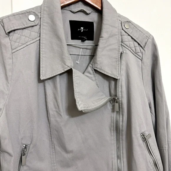 7 for all mankind 100% cotton moto jacket L - Picture 3 of 7